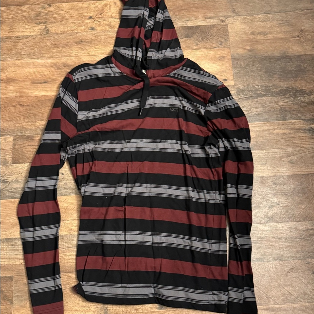 Vans Red and Black Striped Hoodie